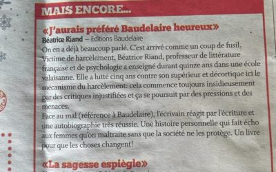 Journal de Sierre – Rubrique Lecture