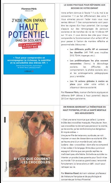 Newsletter de l’Association Valaisanne des Enfants à Haut Potentiel